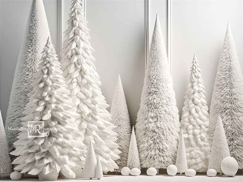 Kate White Christmas Tree Backdrop Snow Designed by Mandy Ringe Photography
