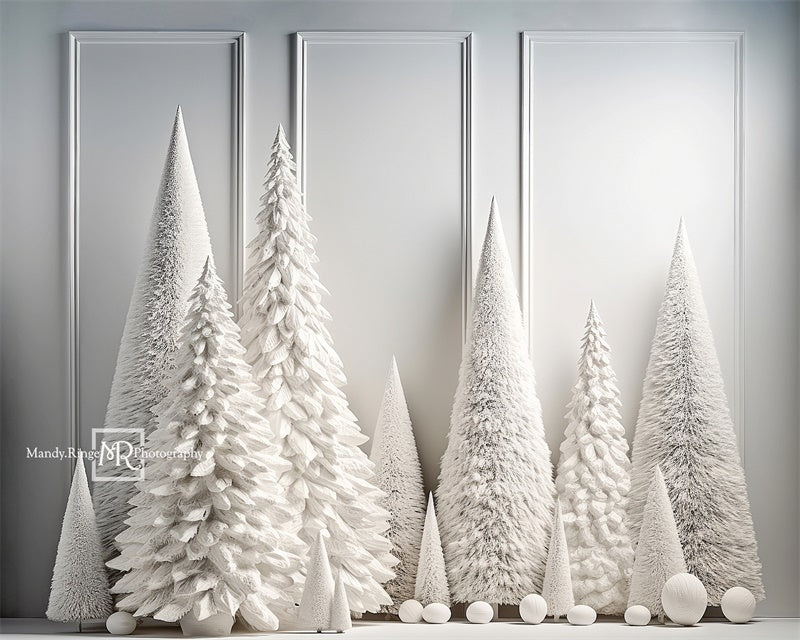 Kate White Christmas Tree Backdrop Snow Designed by Mandy Ringe Photography