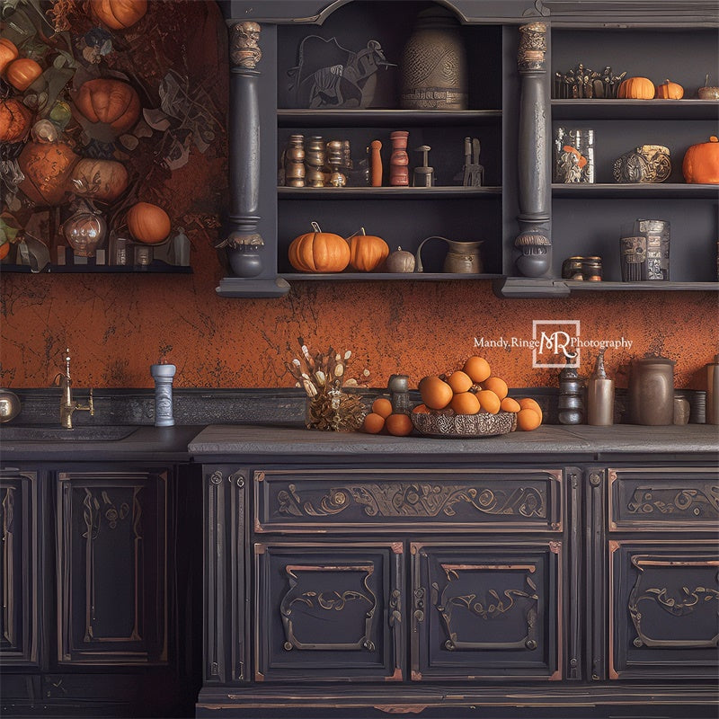Kate Autumn Kitchen Pumpkins Backdrop Designed by Mandy Ringe Photography - Kate Backdrop AU