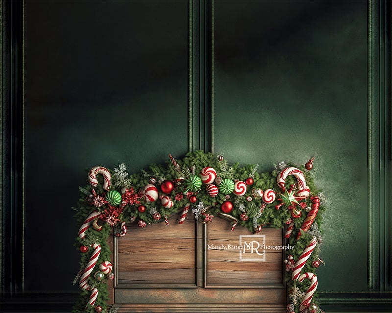 Kate Green Christmas Headboard Backdrop Candy Cane Designed by Mandy Ringe Photography