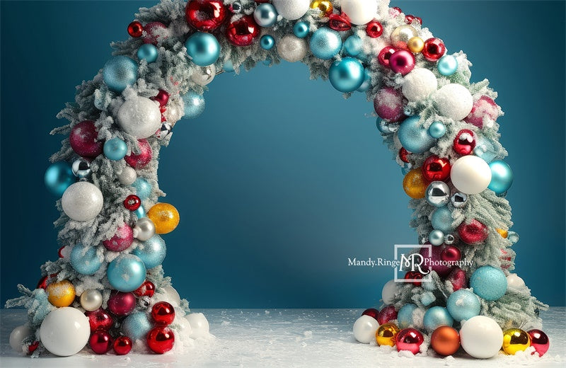 Kate Christmas Ornament Arch Backdrop Designed by Mandy Ringe Photography