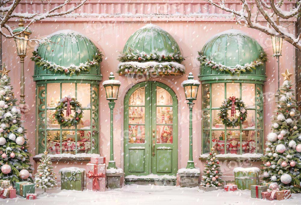 Kate Snow Christmas Tree Holiday Shop Backdrop Designed by Chain Photography - Kate Backdrop AU