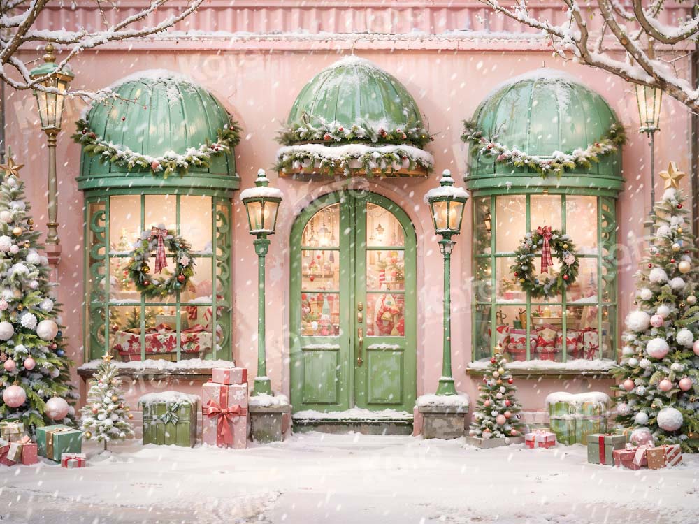 Kate Snow Christmas Tree Holiday Shop Backdrop Designed by Chain Photography - Kate Backdrop AU