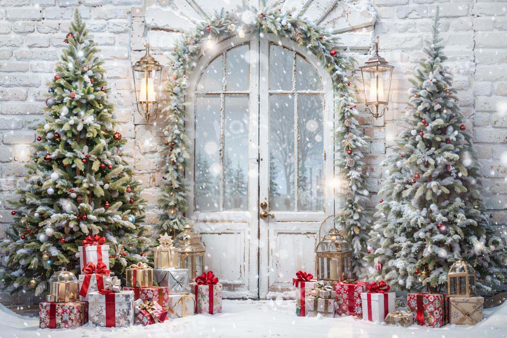 Kate Christmas Tree Gift Door Backdrop Designed by Emetselch - Kate Backdrop AU