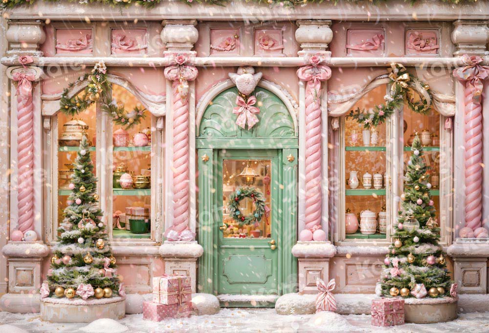 Kate Pink Snow Christmas Backdrop Designed by Chain Photography