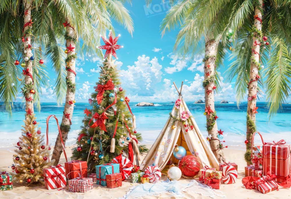 Kate Beach Christmas Backdrop Designed by Emetselch - Kate Backdrop AU