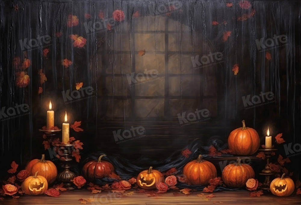 Kate Pumpkin Halloween Candle Backdrop Designed by Chain Photography