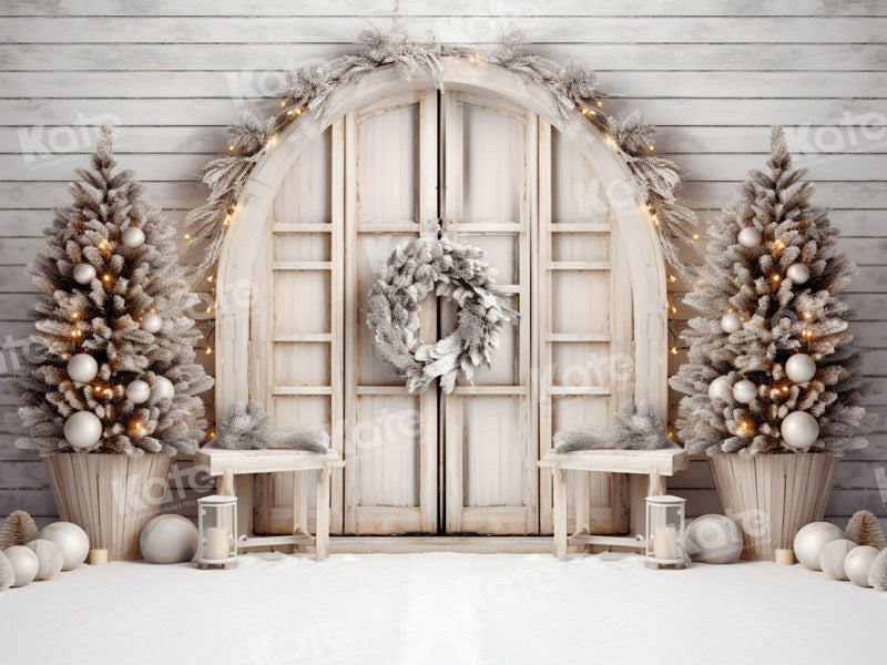 Kate White Christmas Barn Fleece Backdrop for Photography - Kate Backdrop AU