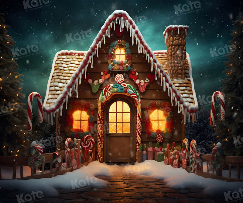 Kate Christmas Candy Lgloos Backdrop for Photography