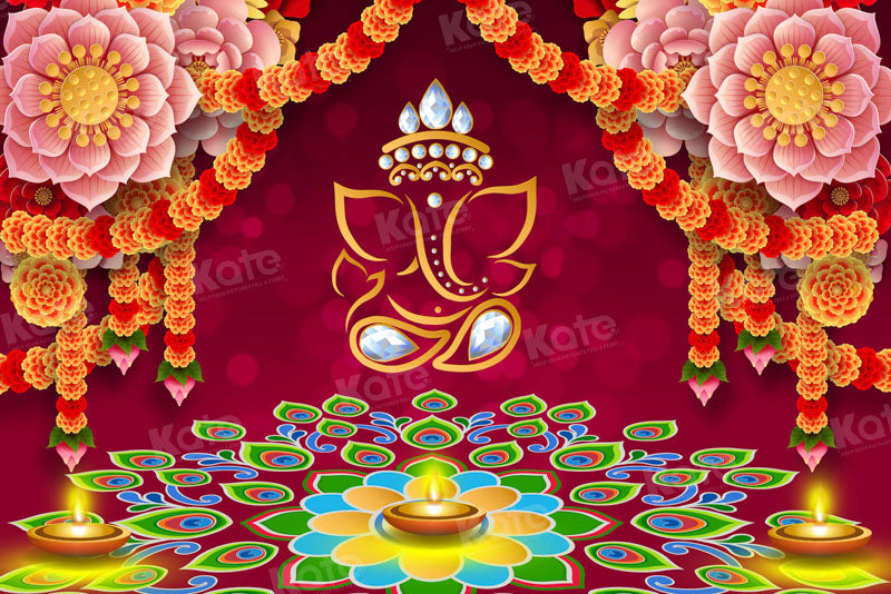 Kate Diwali Blessing Festival Lights Backdrop for Photography - Kate Backdrop AU