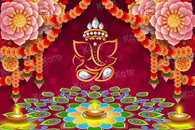 Kate Diwali Blessing Festival Lights Backdrop for Photography - Kate Backdrop AU