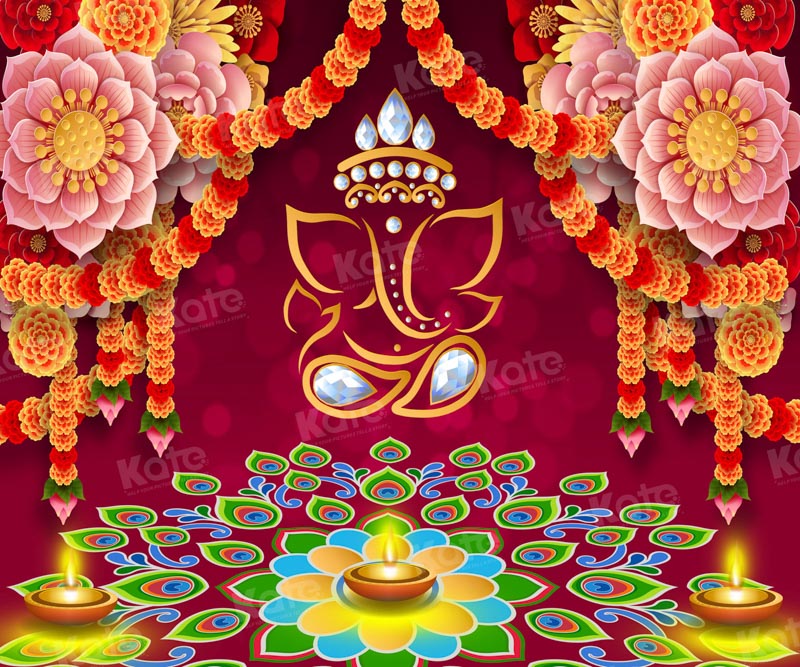 Kate Diwali Blessing Festival Lights Backdrop for Photography - Kate Backdrop AU