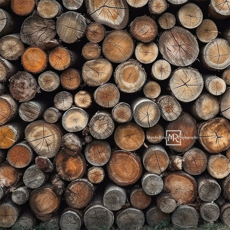 Kate Cut Log Wall Backdrop Wood Designed by Mandy Ringe Photography - Kate Backdrop AU