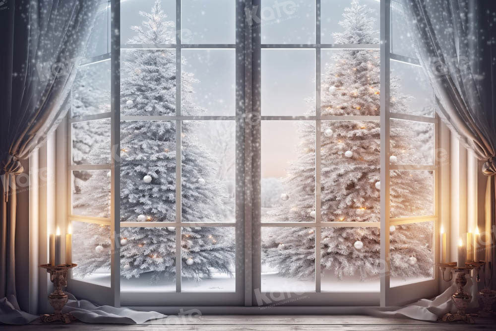 Kate Window Winter Backdrop Christmas Tree Designed by Chain Photography