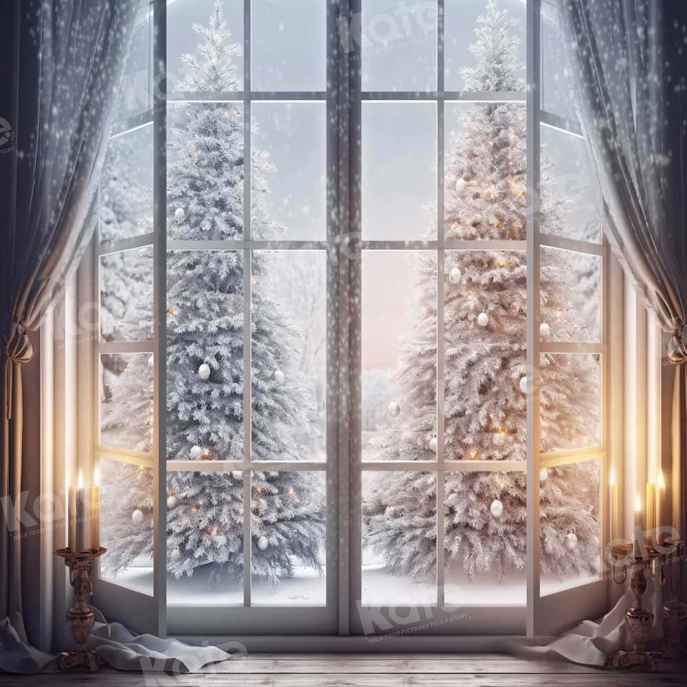 Kate Window Winter Backdrop Christmas Tree Designed by Chain Photography