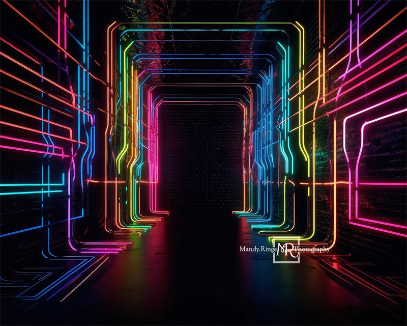 Kate Neon Light Hallway Backdrop Designed by Mandy Ringe Photography