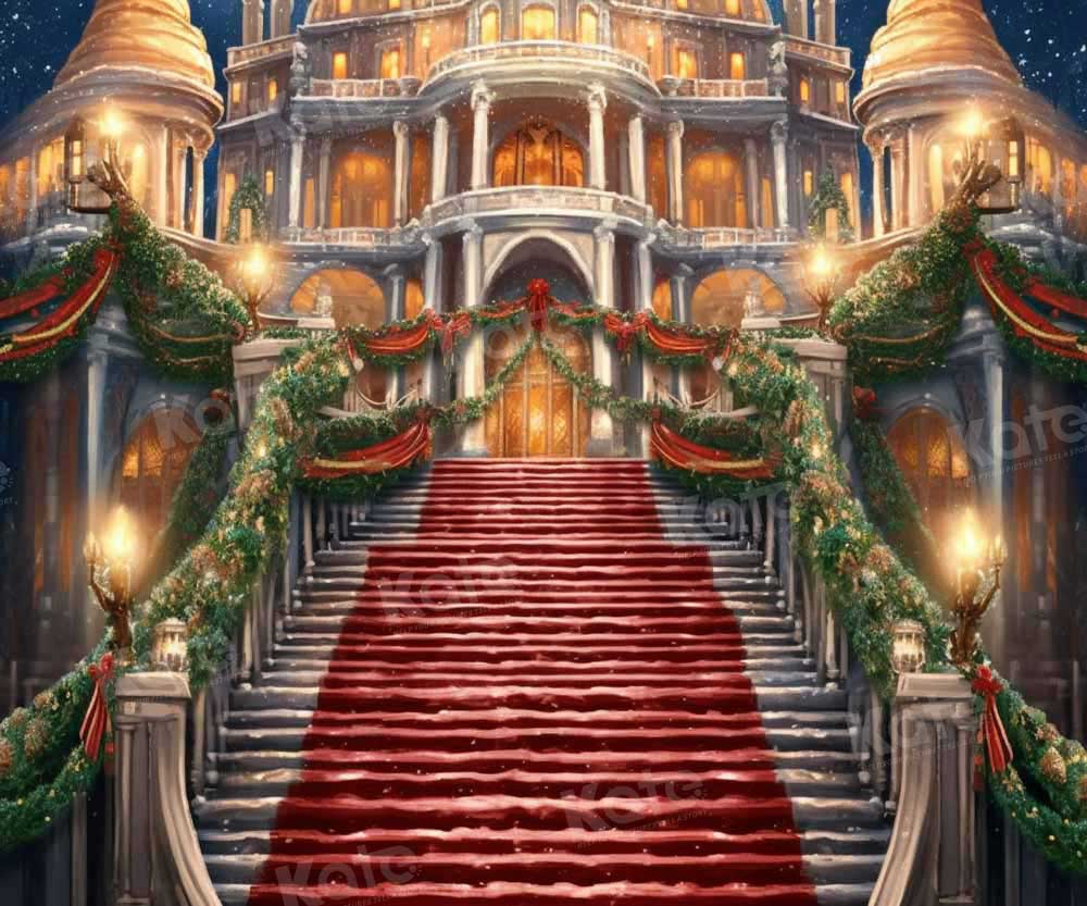 Kate Christmas Party Grand Staircase Backdrop Designed by Emetselch - Kate Backdrop AU