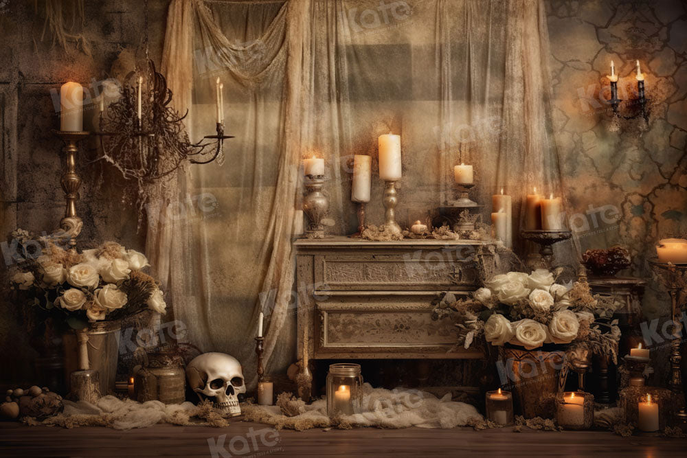 Kate Halloween Skull Candle Backdrop Designed by Emetselch - Kate Backdrop AU