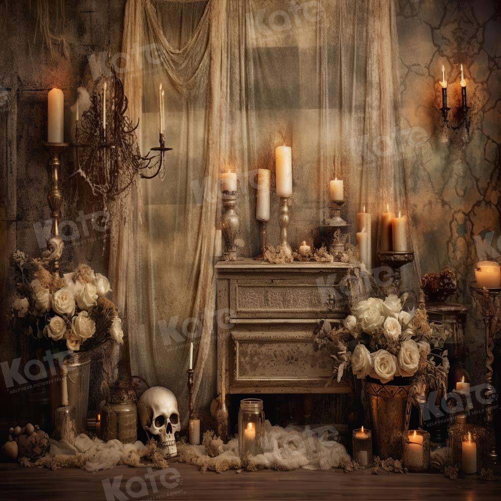 Kate Halloween Skull Candle Backdrop Designed by Emetselch - Kate Backdrop AU