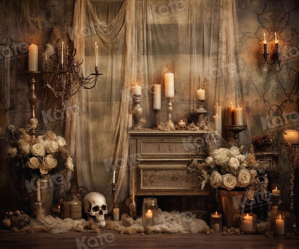 Kate Halloween Skull Candle Backdrop Designed by Emetselch - Kate Backdrop AU