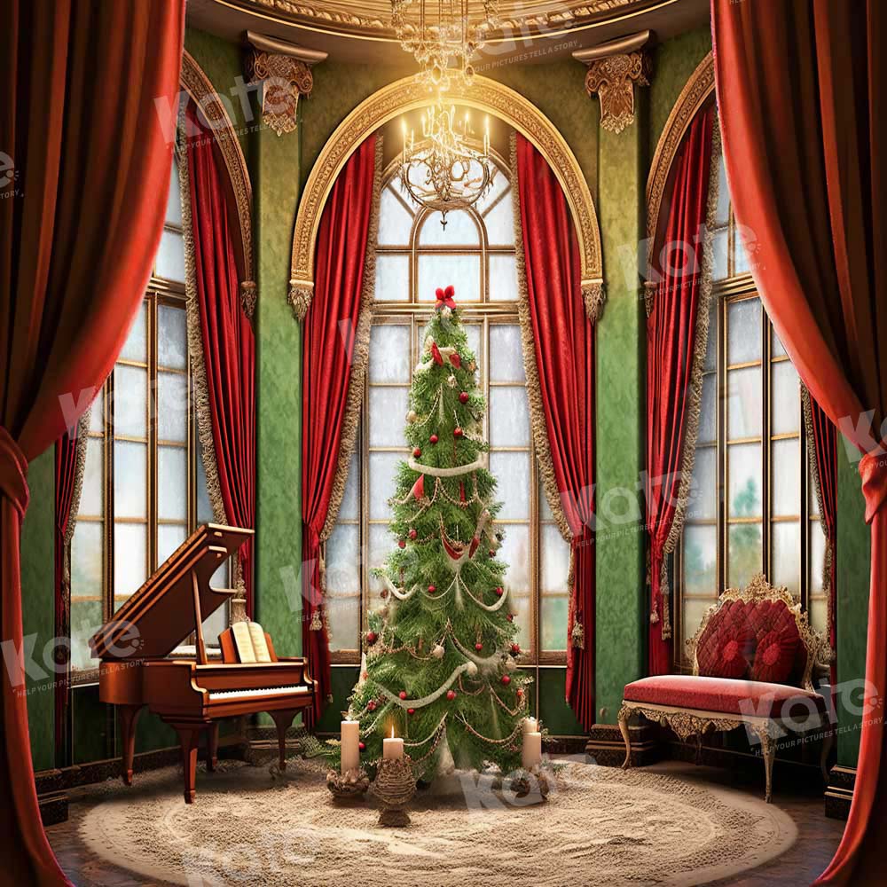 Kate Christmas Tree Piano Window Backdrop Designed by Emetselch