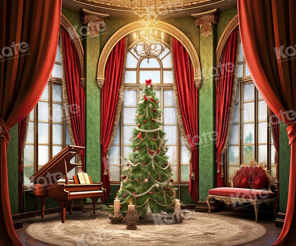 Kate Christmas Tree Piano Window Backdrop Designed by Emetselch