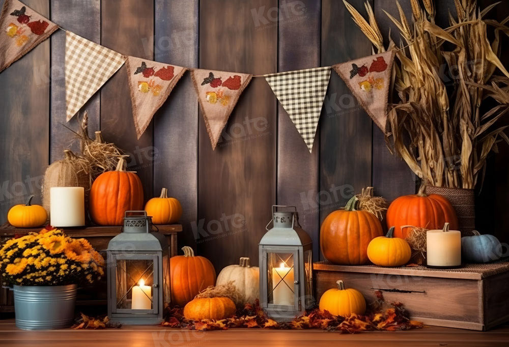 Kate Autumn Pumpkin Cabin Backdrop Designed by Emetselch