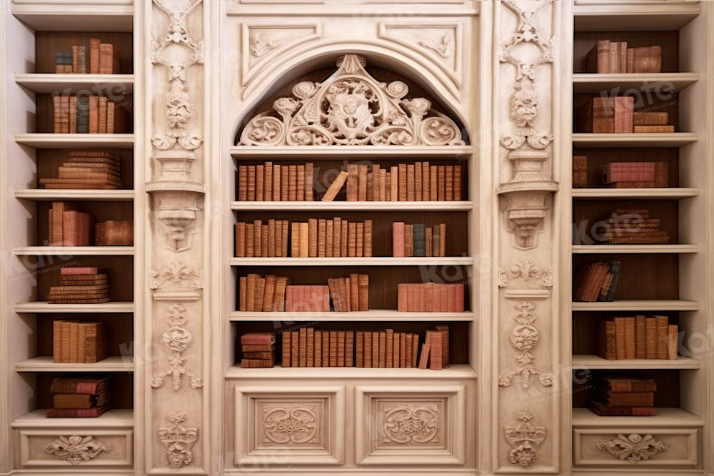 Kate Bookcase Backdrop Back to School Designed by Chain Photography