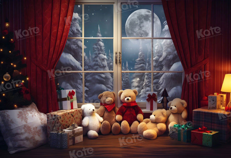Kate Christmas Night Window Backdrop for Photography - Kate Backdrop AU
