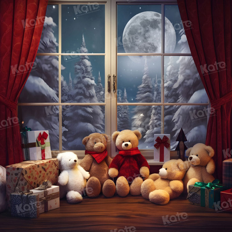 Kate Christmas Night Window Backdrop for Photography - Kate Backdrop AU