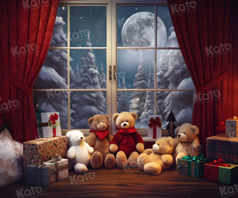 Kate Christmas Night Window Backdrop for Photography - Kate Backdrop AU