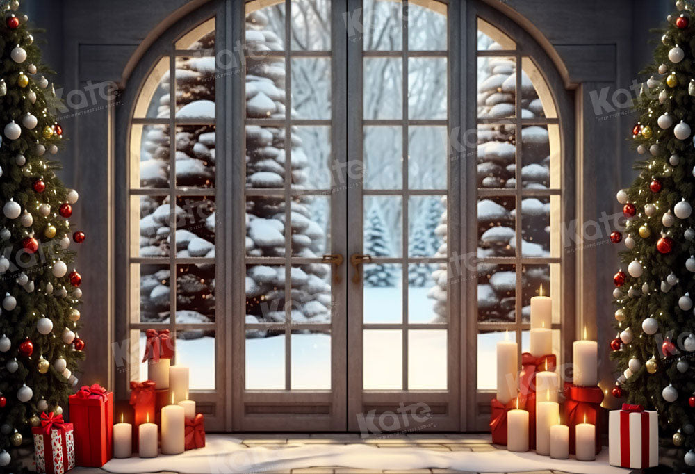Kate Snow Christmas Tree Backdrop Arched Door Designed by Emetselch