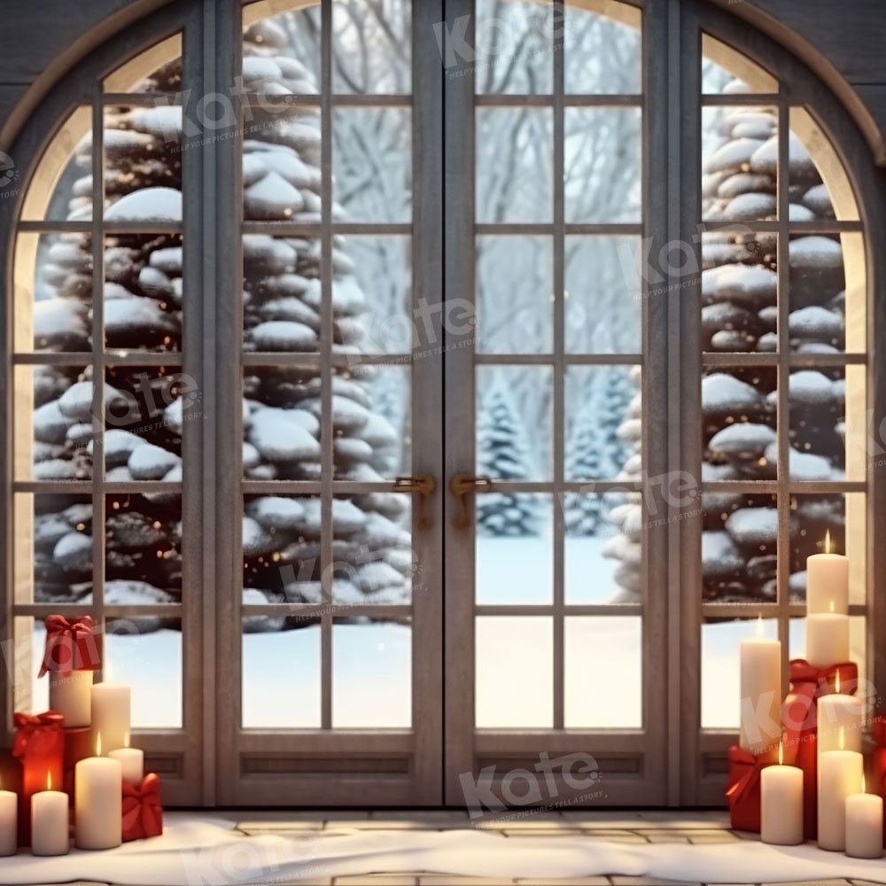Kate Snow Christmas Tree Backdrop Arched Door Designed by Emetselch - Kate Backdrop AU