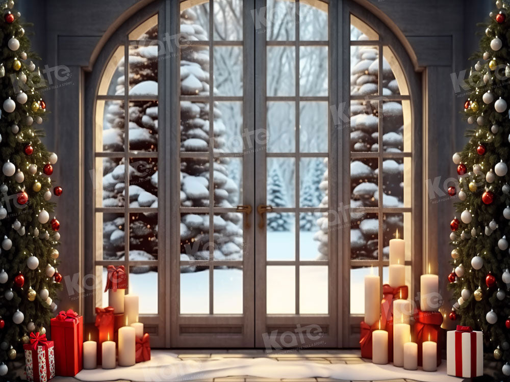 Kate Snow Christmas Tree Backdrop Arched Door Designed by Emetselch - Kate Backdrop AU