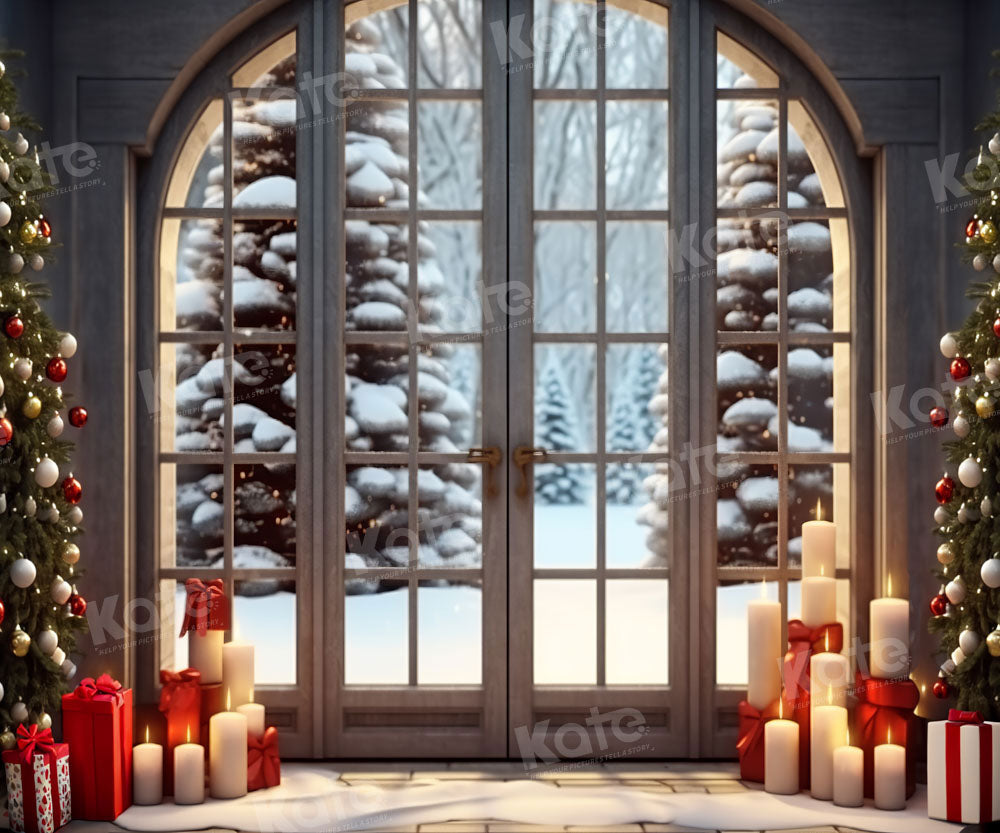Kate Snow Christmas Tree Backdrop Arched Door Designed by Emetselch - Kate Backdrop AU