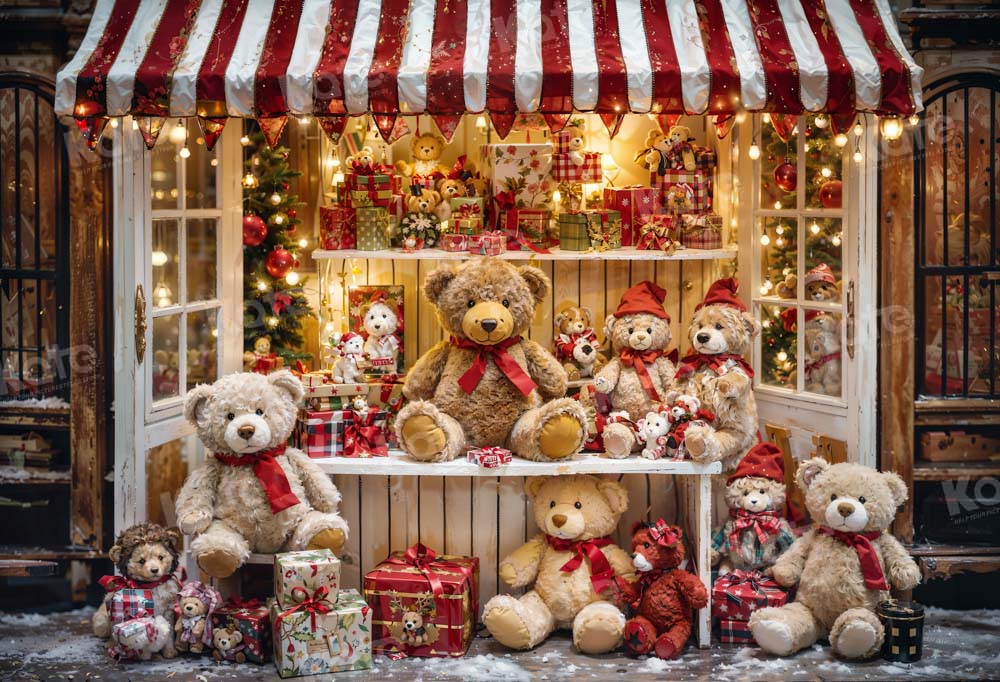 Kate Christmas Bear Gift Shop Backdrop Designed by Emetselch - Kate Backdrop AU