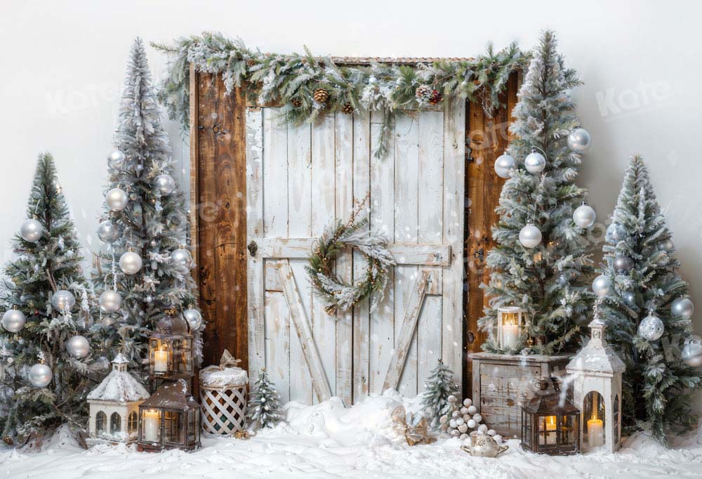 Kate Snow Christmas Tree Barn Door Backdrop Designed by Emetselch