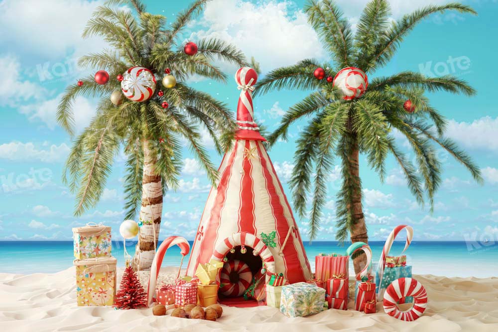 Kate July Christmas Beach Party Backdrop Designed by Emetselch