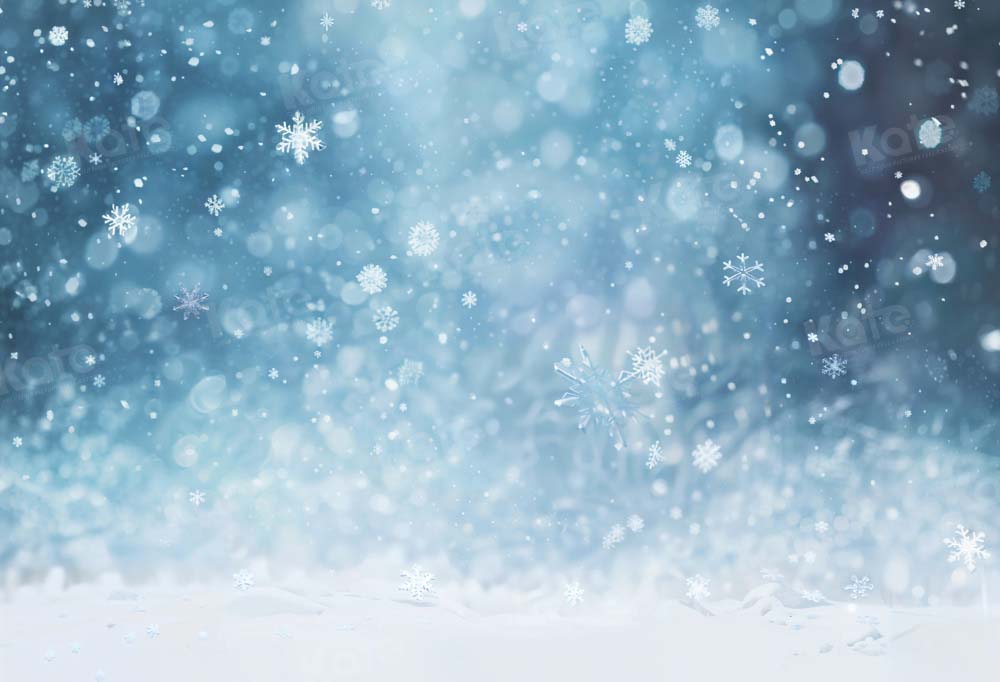 Kate Blue Winter Snowflakes Backdrop Designed by Chain Photography - Kate Backdrop AU