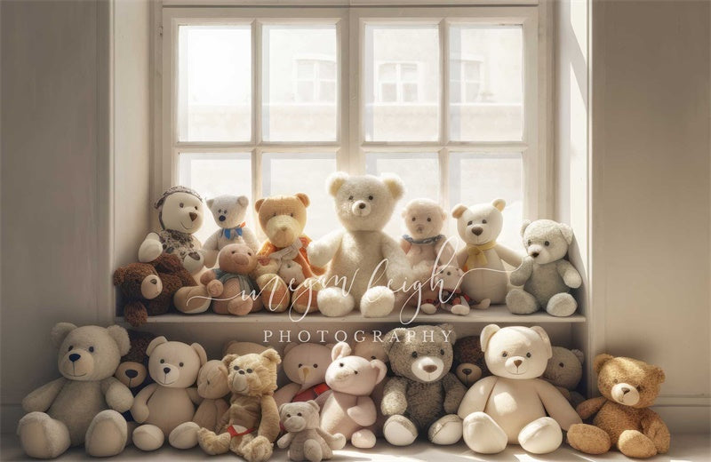 Kate Cream Bear Window Backdrop Designed by Megan Leigh Photography