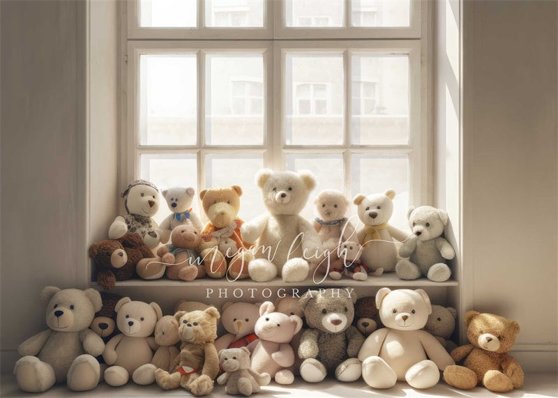 Kate Cream Bear Window Backdrop Designed by Megan Leigh Photography - Kate Backdrop AU
