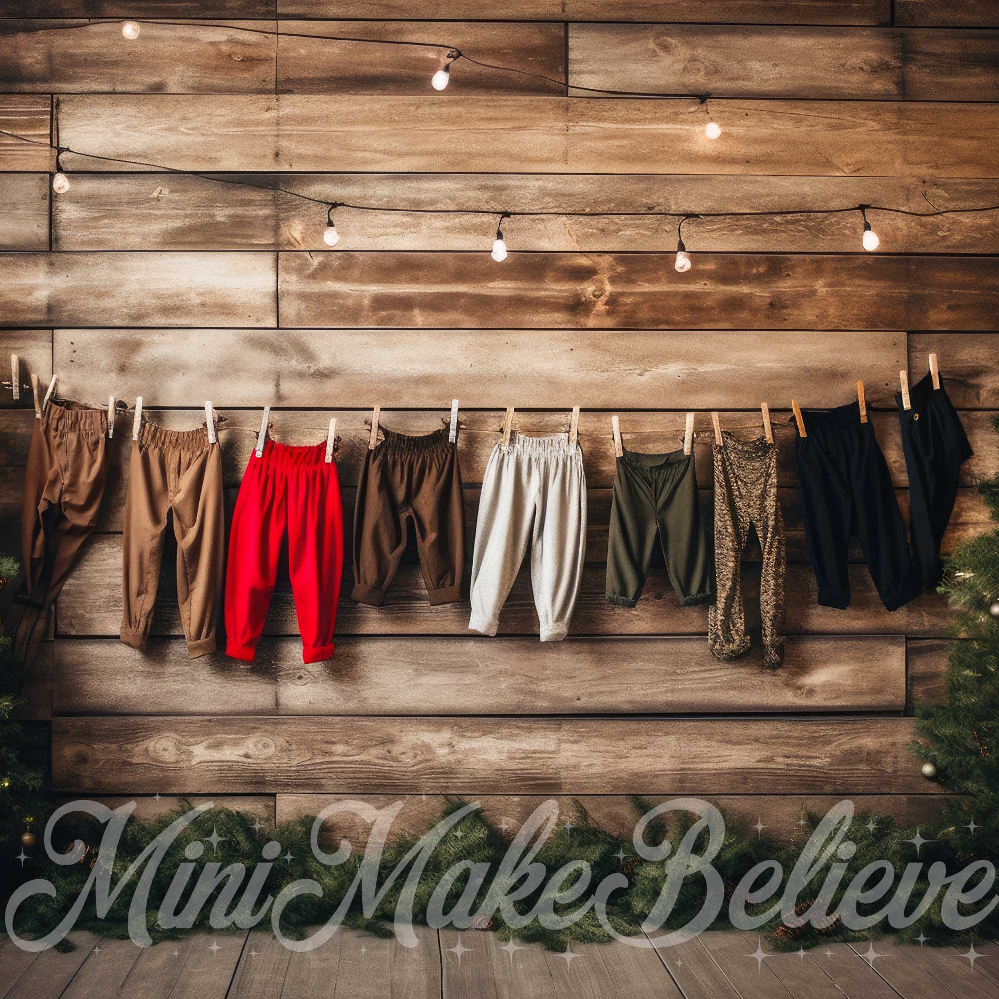 Kate Christmas Winter Boy Vintage Trousers Backdrop Designed by Mini MakeBelieve