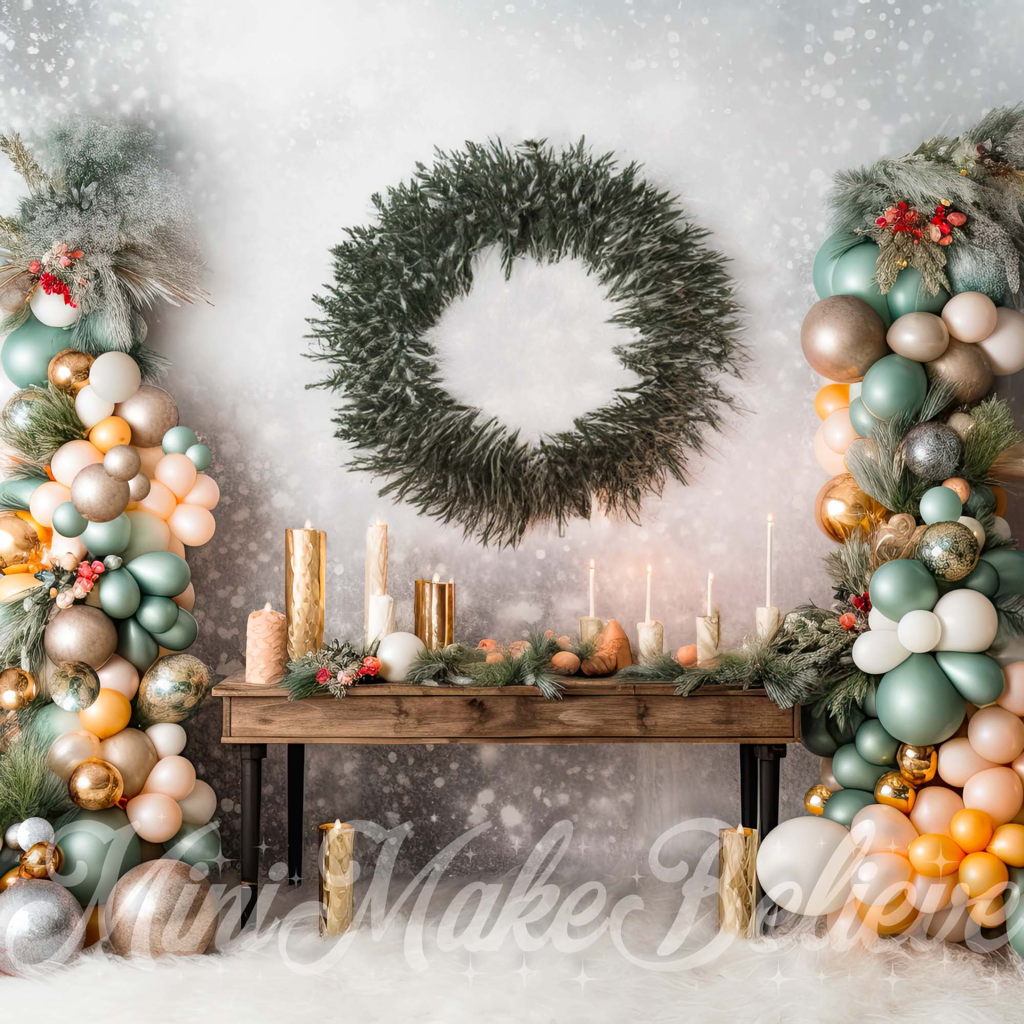 Kate Rustic Winter Christmas Party Wall Backdrop Designed by Mini MakeBelieve - Kate Backdrop AU