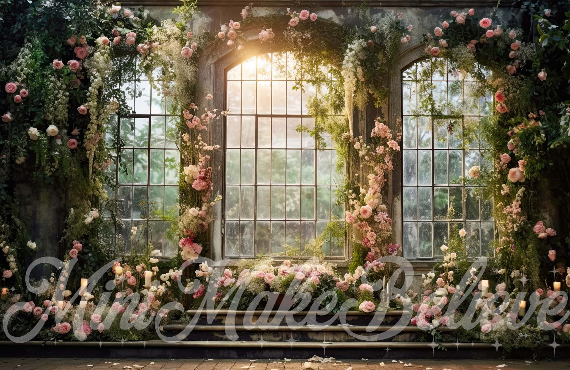 Kate Valentine Spring Wedding Backdrop Romantic Roses Designed by Mini MakeBelieve - Kate Backdrop AU