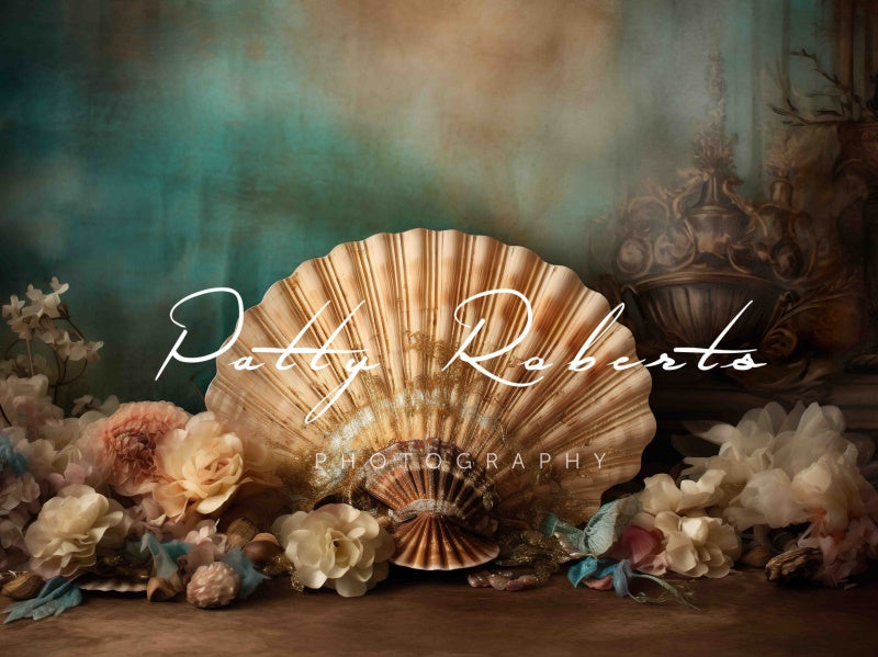Kate Giant Seashell Flowers Backdrop Designed by Patty Robertss - Kate Backdrop AU