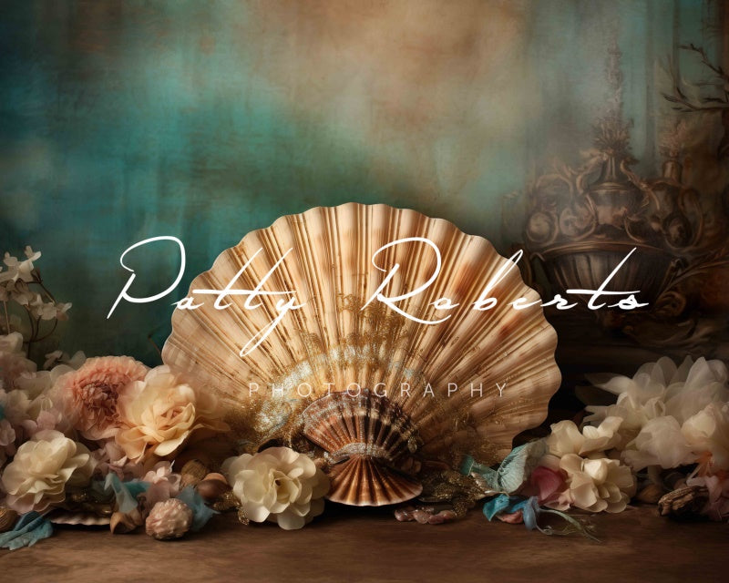 Kate Giant Seashell Flowers Backdrop Designed by Patty Robertss - Kate Backdrop AU