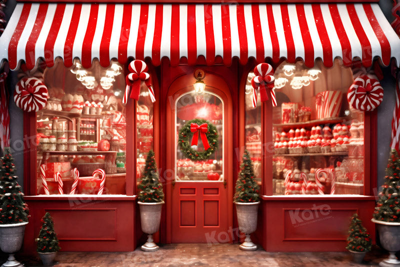 Kate Red Shop Christmas Backdrop for Photography - Kate Backdrop AU