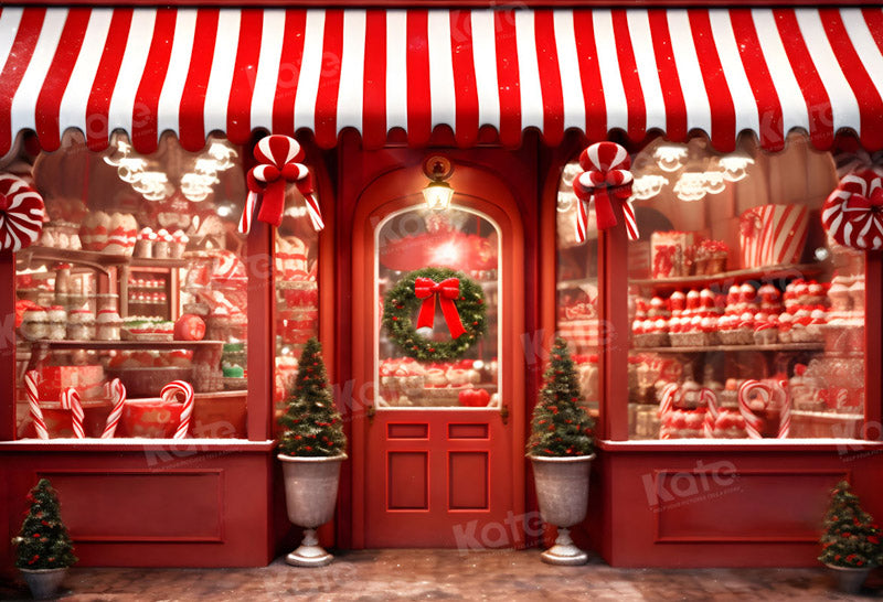 Kate Red Shop Christmas Backdrop for Photography - Kate Backdrop AU