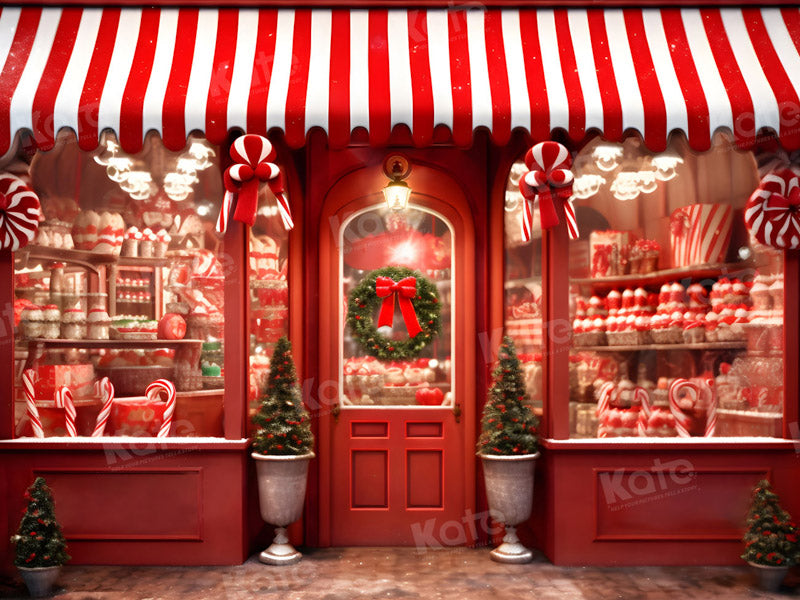 Kate Red Shop Christmas Backdrop for Photography - Kate Backdrop AU