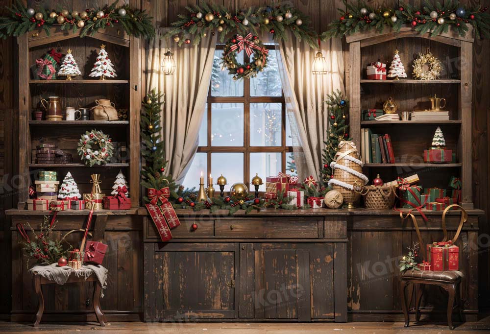 Kate Winter Christmas Retro Room Backdrop Designed by Chain Photography - Kate Backdrop AU